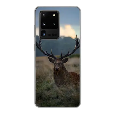Produktbild von MuchoWow® Handyhülle Schutzhülle Hülle für Samsung Galaxy S20 Ultra Hirsch - Wiese - Geweih Silikon Softcase Handy Hülle - Karteninhaber