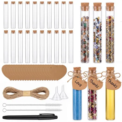 20 Reagenzgläser mit Korken, 25 ml & 40 ml, Glasflaschen-Set