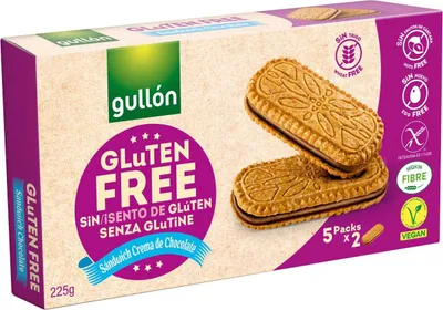 Obrázek produktu pro Gullón Bezlepkové Sendvičové sušenky s čokoládovou náplní (225g), 58141