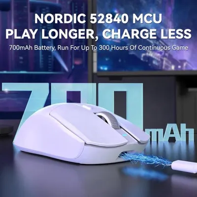 Zdjęcie produktu dla Bezprzewodowa mysz do gier - 2,4 GHz - Ergonomiczna i ultralekka - 6 przycisków - Czarna