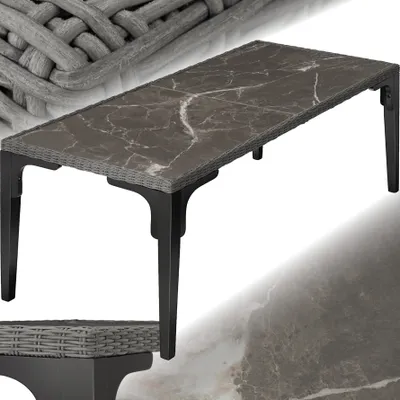 Produktbild von Rattan Tisch Foggia 196 x 87 x 76 cm
