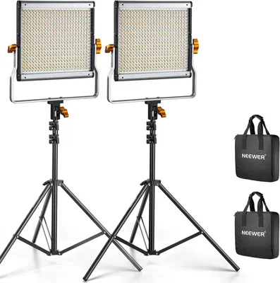 Produktbild von NEEWER 2er Pack dimmbares Bi Color 480 LED Videolicht Set, 3200K-5600K