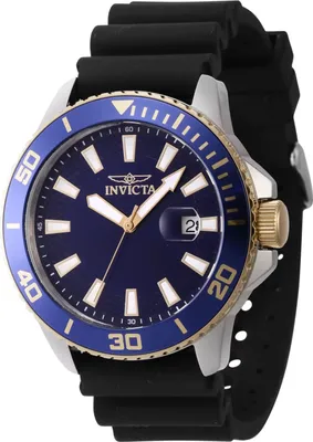 Produktbild von Invicta Pro Diver 46092 Herren uhr - Wasserdicht - Analog - Quarzuhrwerk - Edelstahl mit blauen zifferblat - 45mm