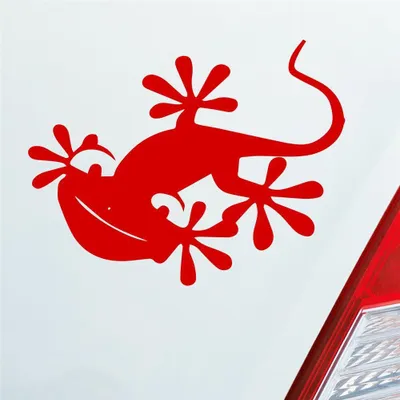 Produktbild von Auto Aufkleber Salamander Gecko Echse Agame Süß Tuning 13x10 cm Rot Sticker Heckscheibenaufkleber