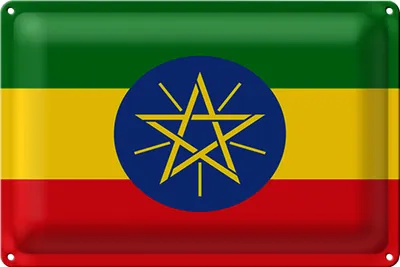 Produktbild von Blechschild Flagge Äthiopien 30x20cm Flag of Ethiopia