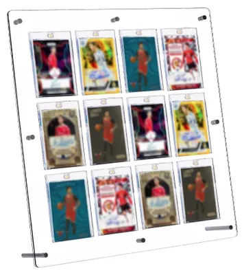 Produktbild von Acryl Karten Displaybox mit 12 Fächern - Klare PVC-Organizer für Sportkarten