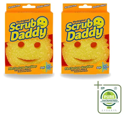 Productafbeelding van 2 x Scrub Daddy reinigingsspons - Textuurveranderend - Grote verpakking - 2 stuks