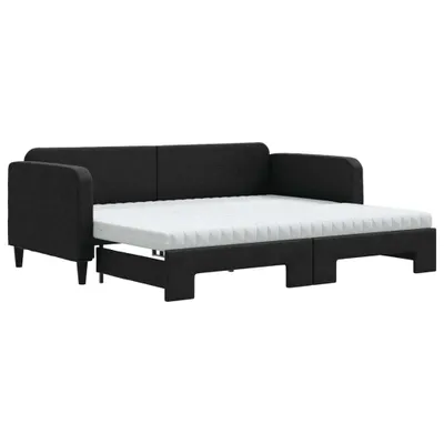 Obrázek produktu pro vidaXL Rozkládací postel s matracemi černá 90x190 cm Látka