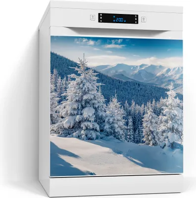 Produktbild von DEQORI Magnetmatte Spülmaschine beschreibbar 60x60 cm 'Karpatenwinter' Magnetfolie