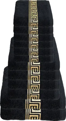 Produktbild von Julie Julsen Handtuch Sets 600g/m²  SCHWARZ-GOLD,12 tlg. 2 Bade- 4 Hand- 6 Gästetücher