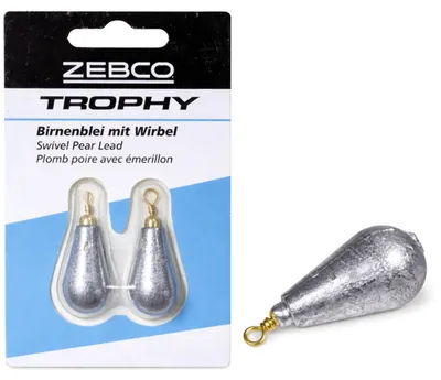 Produktbild von Zebco Trophy Birnenblei mit Wirbel Grundblei Angelblei 35g 2 Stück