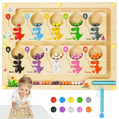 Immagine prodotto di Gioco magnetico labirinto, colori, apprendimento, gioco di ordinamento, numeri e labirinto dei colori