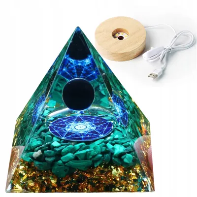 Immagine prodotto di Piramide ORGONITE + lampade a LED LAMPADA 5cm AMULETO DI CRISTALLO 5cm HX19