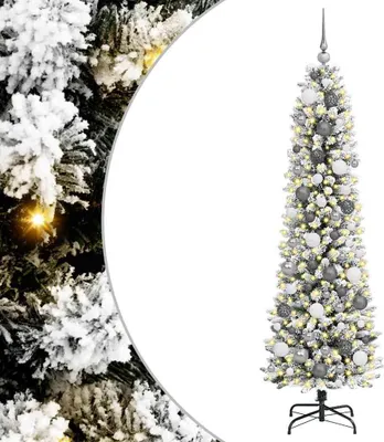 Produktbild von vidaXL Künstlicher Weihnachtsbaum mit 300 LEDs mit Ständer Weiß 180 cm