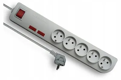 Image de Rallonge de protection contre les surtensions 5x avec/sans 5m gris Elgotech PSF2-505