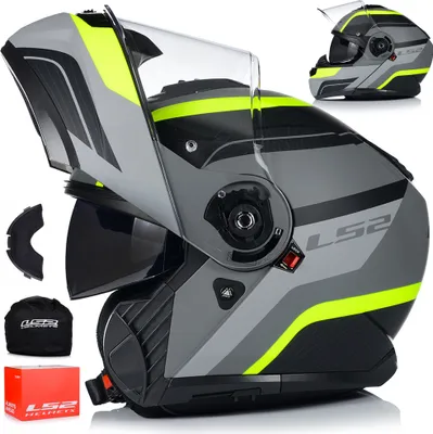 Obrázok produktu pre Modulárna prilba LS2 FF908 STROBE II Monza Matt Black, Hi-Viz Yellow veľkosť M