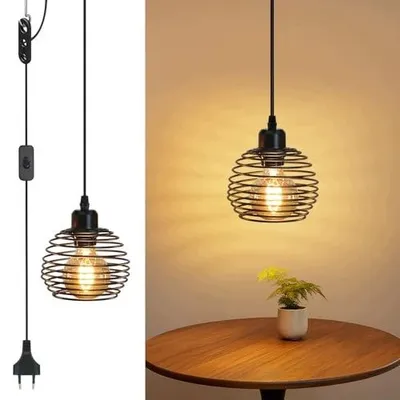 Zdjęcie produktu dla Lampa wisząca vintage retro czarna industrialna E27 regulowana wysokość