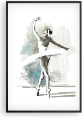 Produktbild von Gerahmtes Poster - Schwarzer Rahmen - Ballerina Tanz Frau - 61x91,5 cm - Wand Bild - Wanddeko - Wandbilder - Kunstposter - Wandposter - Bilderrahmen - Bilder - Kunstdruck - P2BPA61x91-4953