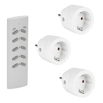 Produktbild von SEC 24 Funksteckdosen mit Fernbedienung,3680 Watt Funksteckdose,Programmierbar Schaltbare Steckdose,3 Steckdosen mit 1 Fernbedienung,Weiß