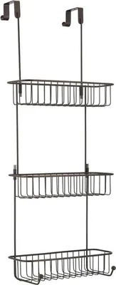 Produktbild von mDesign Duschkorb Regal Ablage Badregal 3 Körbe rostfrei Metall Bronzefarben