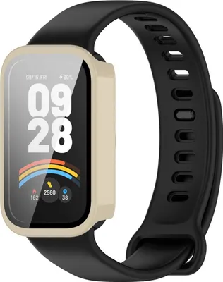 Produktbild von Bizon Case+Glas Uhrenetui für Xiaomi Smart Band 9 Active / Redmi Band 3, beige