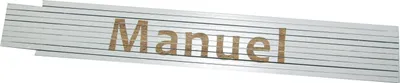 Produktbild von Zollstock Manuel 2 m weiß Buchenholz gelaserte Beschriftung gehärtete Federstahl-Gelenke Genauigkeitsklasse 3