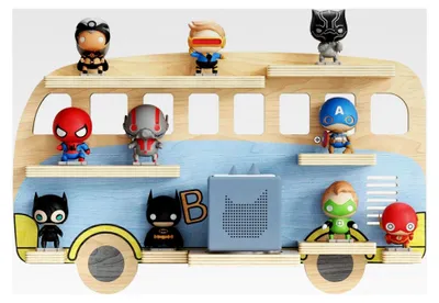 Produktbild von passend für passend für Tonie-Regal für Toniebox Hörfiguren, Magnetische Aufbewahrung für 25-32 Toniefiguren im Kinderzimmer