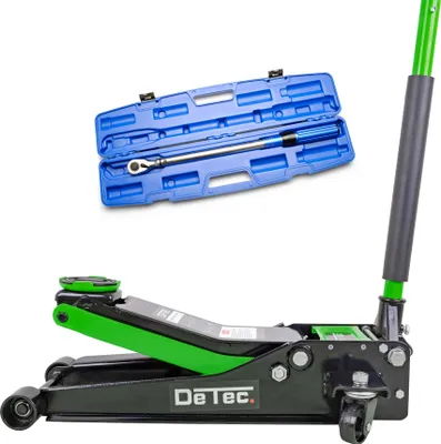 Produktbild von DeTec. Wagenheber für Autos grün 75- 500mm inkl. Drehmomentschlüssel 1/2 Zoll Kombiset