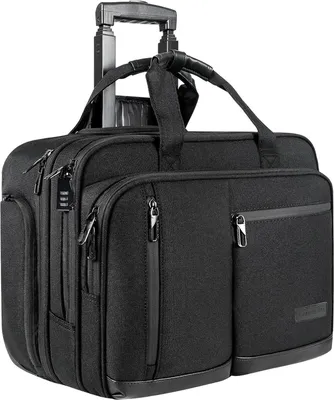 Image de VANKEAN Sacoche à roulettes pour ordinateur portable 17.3'' pour homme - Noir