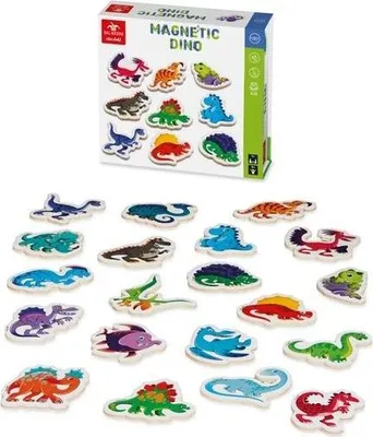 Image de Aimants en bois Dinosaures magnétiques 20 pièces