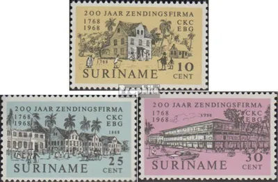 Produktbild von Briefmarken Suriname 1968 Mi 542-544 (kompl.Ausg.) postfrisch 200 J. Missionsfirma C.