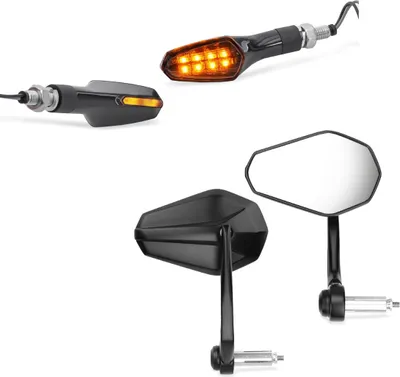 Image de Kit rétroviseur d'extrémité de guidon paire et clignotants LED avant-arrière