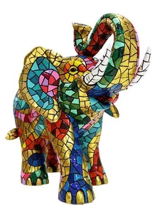 Produktbild von Handbemaltes Mosaik-Elefanten-Figur