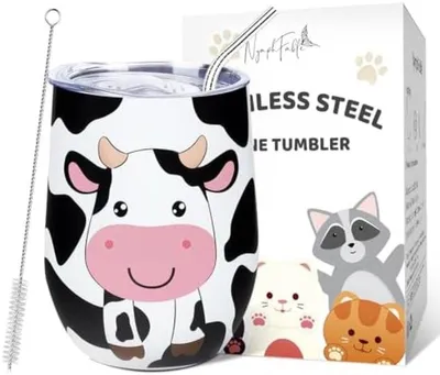 Produktbild von PromoHome® Reisebecher aus Edelstahl mit Strohhalm - 350ml isolierter Trinkbecher, Schwarz
