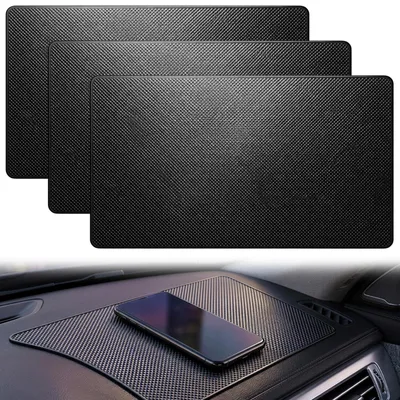 Productafbeelding van Set van 3 antislip autovloermatten, 27 x 15 cm. Antislip matten voor het interieur van de auto, antislip pads voor auto-organizers
