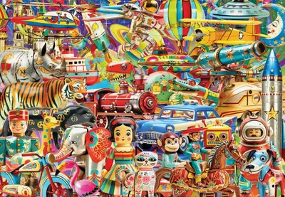 Productafbeelding van GRAFIK Puzzel, Retro Speelgoed, 1000 Poppen