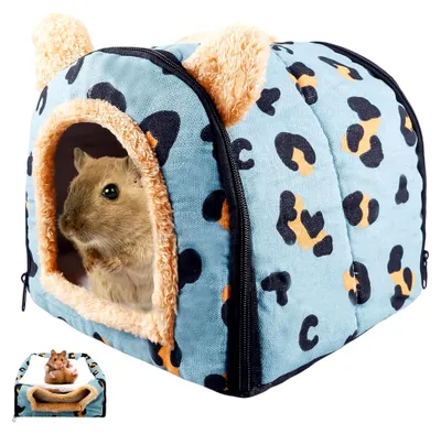 Produktbild von Meerschweinchenbett, Kuschelhöhle mit abnehmbarem Kissen, Kaninchenbett, Höhlen und Schlafplätze für Kleintiere