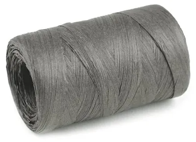 Produktbild von Raffia-Garn 5-8 mm, 80 m, Papierraffia, Grau