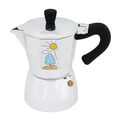 Produktbild von Any Morning Hes-3 Espressokocher, Espressokanne für alle Herdarten, außer Induktion, Mokkakanne, Camping Kaffeekocher für jeden Anlass, Espresso Kocher, 3 Tassen, 120 ml