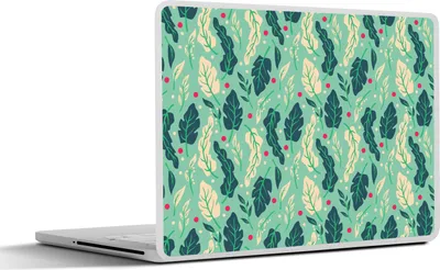 Produktbild von MuchoWow® Laptop Aufkleber Sticker Cover Blätter - Beere - Muster - Winter 25x18 cm - Laptop-Deko
