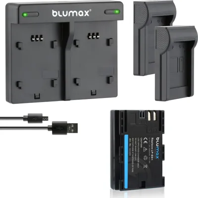 Produktbild von 1x Akku + Lader für Canon LP-E6NH 2040mAh EOS R5 R6 Mark II R7 90D 7D XC15
