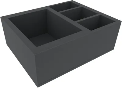 Produktbild von 125 mm Schaumstoffeinlage mit 4 Fächern für Miniaturen & Modelle