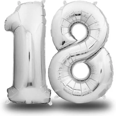 Productafbeelding van Zilverkleurige Folieballon Cijfer 100 cm voor Verjaardagsdecoratie