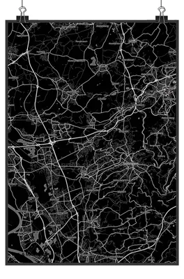Produktbild von Mr. & Mrs. Panda Bild Haan DIN A4 - Geschenk, Kunstdruck, drucke, poster, wanddeko, Wanddekoration, Stadt Dorf Karte Landkarte Map Stadtplan