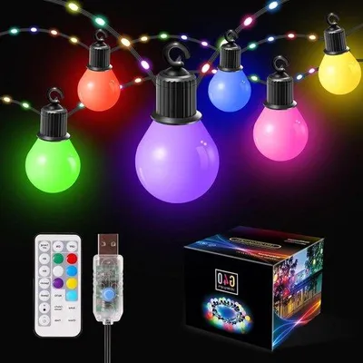 Obrázek produktu pro RGB světelná řetěz 125 m, USB, vodotěsný, do zahrady a na oslavy