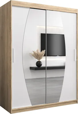 Produktbild von Kleiderschrank, Schiebetürenschrank Schlafzimmer, Schrank mit Spiegel ELYPSE 150 cm