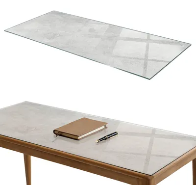 Produktbild von Glasplatte Tisch – Esstischplatte Glas – Tischplatte Glas – Glasarbeitsplatte Tisch – Glasplatte Esstisch – Pflegeleicht – Witterungsbeständig – 125x50 cm – Betonstruktur mit Kratzern