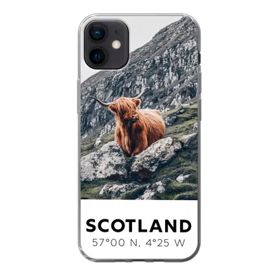 Produktbild von MuchoWow® Handyhülle Schutzhülle Hülle für iPhone 12 mini Schottland - Schottische Highlander - Berge Silikon Softcase Handy Hülle - Bild