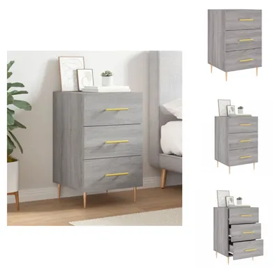 Immagine prodotto di vidaXL Comodino Grigio Sonoma 40x40x66 cm Materiale a base di legno - Comodini
