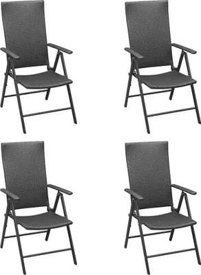 Immagine prodotto di vidaXL Sedie da giardino 4 pz. Poli Rattan Nero